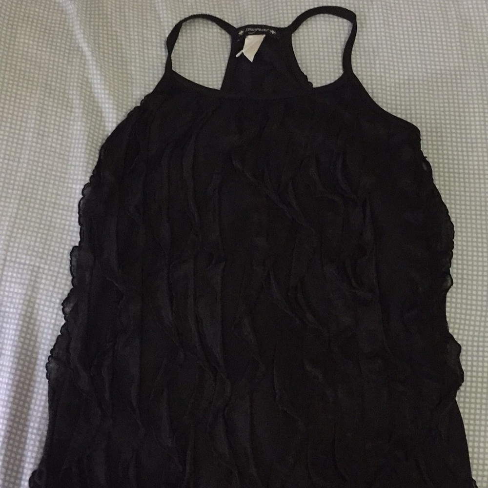 Racerback Black Ruffle Tank